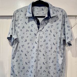 👕 Swannies “Happy Gilmore” Golf Polo Shirt Men’s Medium Gray Performance Top